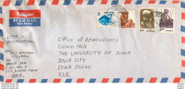 Lettre Cover For University Of Iowa Inde India - Covers & Documents