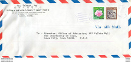 Lettre Cover Coree University Iowa  Seoul - Corée Du Sud