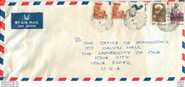 Lettre Cover Inde India University Iowa - Covers & Documents