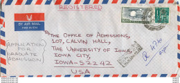 Lettre Cover Inde India University Iowa - Covers & Documents