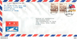 Lettre Cover Chine China University Iowa Taipei - Storia Postale