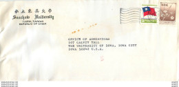 Lettre Cover Chine China University Iowa Taipei Soochow - Cartas & Documentos