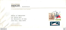 Lettre Cover Chine China University Iowa William Mercer Hong Kong - Briefe U. Dokumente