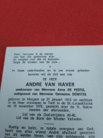 Doodsprentje André Van Haver / Meigem 27/1/1913 Tielt 19/11/1976 ( Anna De Pestel / Germaine Dewitte ) - Religion & Esotérisme