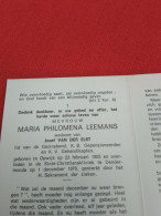 Doodsprentje Maria Philomena Leemans / Opwijk 23/2/1905 Dendermonde 1/12/1976 ( Jozef Van Der Elst ) - Religion & Esotérisme