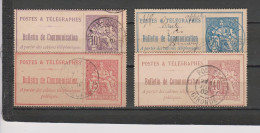 FRANCE 4 TIMBRES TELEPHONE OBLITERES DE 1897 & 1900   Cote : 47  € - Telegraaf-en Telefoonzegels