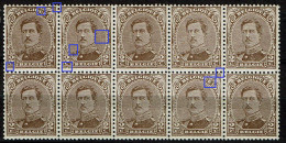 136  Bloc 10  (*)T1  Point U,blanc C Et Brun Coin  T2  Points Médaillon + LV 6  Griffe Oblique Sous C T9  Point Brun Et - 1901-1930
