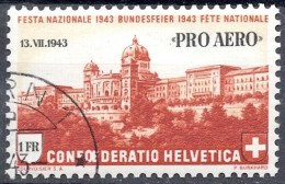 Schweiz Suisse 1943: "PRO AERO 1943" Zu F 36 Mi 422 Yv PA 36 Mit Stempel BERN 13.VII.43 (Zu CHF 15.00) - Usati