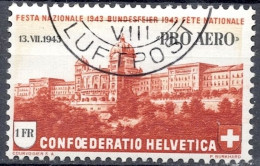 Schweiz Suisse 1943: "PRO AERO 1943" Zu F 36 Mi 422 Yv PA 36 Mit Stempel 13.VII.43 LUFTPOST (Zu CHF 15.00) - Used Stamps