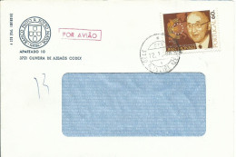 PORTUGAL LETTRE A ENTETE PAR AVION 60c DE OLIVEIRA DE 1988 LETTRE COVER - Cartas & Documentos