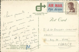 MICHIGAN CARTE PAR AVION 13c POUR ORCET ( PUY DE DOME ) DE 1970 LETTRE COVER - Briefe U. Dokumente