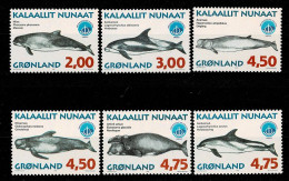 GREENLAND 1998 Mi 316-321 WHALES MINT STAMPS ** - Ballenas