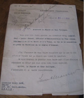 LOUIS MOURIER & HENRY PATE Autographe Signé 1919 MEDECINE DEPUTE GARD SEINE - Politicians  & Military