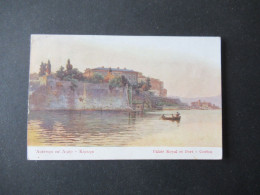 Griechenland 1911 Künstler PK Palais Royal Et Port Corfou / Corfu Stempel Kepkypa Nach Charlottenburg 2 Gesendet - Storia Postale