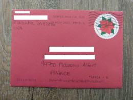 Full Cover From Placentia (Cancelled In Santa Ana, Ca.) To Maisons-Alfort (France). Red Flower. Global USA Forever. - Cartas & Documentos