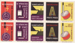 Czechoslovakia - Czechia 10 Matchbox Labels - Health Protection - Ochrana Zdravia - Boites D'allumettes - Etiquettes