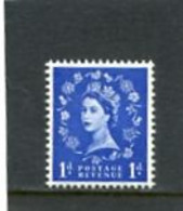 GREAT BRITAIN - 1958  1d  GRAPHITE'S  MINT NH  SG 588 - Unused Stamps