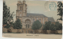 Montjavoult  60  Carte Circulée L'Eglise Et Le Fond De La Place Tres Animée Vers L'Entrée - Montjavoult