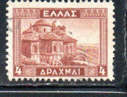 GREECE GRECIA ELLAS 1935 CHURCH OF PANTANASSA MISTRA 4d USED USATO OBLITERE' - Usati