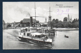 Allemagne. Konstanz. Hafen Und Stadtgarten. Départ D'un Bateau à Vapeur Avec Passagers. 1908 - Konstanz