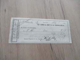 M45 Reçu Received Payment Géo Raymond  To Camden Amboy  Transportation New York 1870 - Stati Uniti