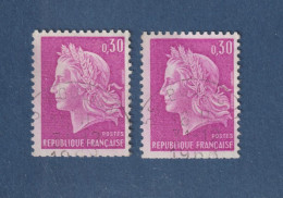 1536 De 1967/69 - 2 Timbres Avec Une Physionomie Et Teinte Différente - Type Marianne De Cheffer - 30c. Lilas - 2 Scan - Usati