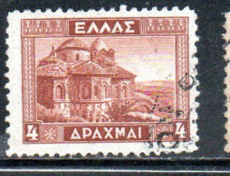 GREECE GRECIA ELLAS 1935 CHURCH OF PANTANASSA MISTRA 4d USED USATO OBLITERE' - Usati