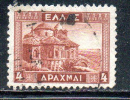 GREECE GRECIA ELLAS 1935 CHURCH OF PANTANASSA MISTRA 4d USED USATO OBLITERE' - Usati