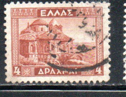 GREECE GRECIA ELLAS 1935 CHURCH OF PANTANASSA MISTRA 4d USED USATO OBLITERE' - Usati