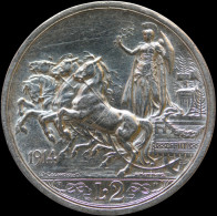 LaZooRo: Italy 2 Lire 1914 R XF - Silver - 1900-1946 : Victor Emmanuel III & Umberto II