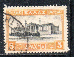 GREECE GRECIA ELLAS 1927 ACADEMY OF THE SCIENCES ATHENS 5d USED USATO OBLITERE' - Usados