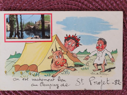 St Projet , Carte Humoristique , Vache Sous La Tente - Other & Unclassified