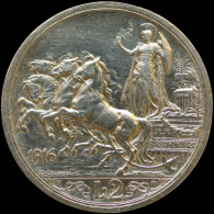 LaZooRo: Italy 2 Lire 1916 R XF - Silver - 1900-1946 : Victor Emmanuel III & Umberto II
