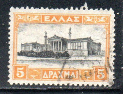 GREECE GRECIA ELLAS 1927 ACADEMY OF THE SCIENCES ATHENS 5d USED USATO OBLITERE' - Usati