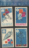 WINTERSPORTS ICE HOCKEY ICE SKATING SKI JUMPING - OLD MATCHBOX LABELS VEZUVS RIGA LATVIA 1963 - Boites D'allumettes - Etiquettes