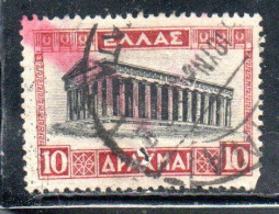 GREECE GRECIA ELLAS 1927 TEMPLE OF HEPHAESTUS 10d USED USATO OBLITERE' - Usati