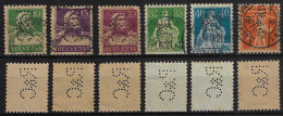 Switzerland 1895/1924 6 Stamp With Perfin R&C By Reichenbach & Co From St. Gallen Lochung Perfore - Perforadas