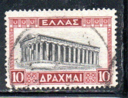 GREECE GRECIA ELLAS 1927 TEMPLE OF HEPHAESTUS 10d USED USATO OBLITERE' - Usados