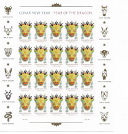 US 2024 Chinese Lunar New Year Series: Year Of The Dragon, Sheet Of 20, VF MNH** - Ungebraucht