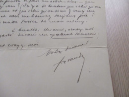 DA65 LAS Autographe Signée Ferandy 1892 à Propos De Théâtre échange Amical - Scrittori