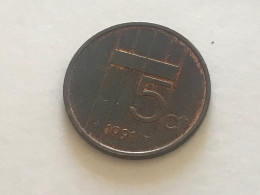 Münze Münzen Umlaufmünze Niederlande 5 Cent 1991 - 1980-2001 : Beatrix