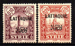 Lattaquié  - 1933 -  Tb De Syrie Surch - N° 20/21 - Neufs * - MLH - Nuevos