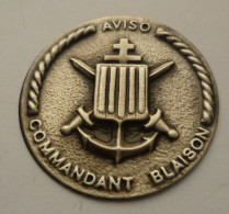 INSIGNE AVISO COMMANDANT BLAISON  - Métal Léger 2 Grammes - Diamètre 3 Cm - Marinera