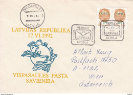 Latvia Lettland Cover 11.10.92 - Lettonie