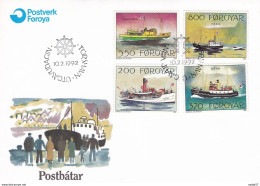 Faroer FDC 10.2.1992 Postships - Färöer Inseln