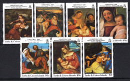 Turks & Caicos Islands 1988 Christmas - 500th Birth Anniversary Of Titian Set MNH (SG 935-941) - Turks & Caicos (I. Turques Et Caïques)