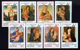 Turks & Caicos Islands 1989 Christmas Set MNH (SG 971-978) - Turks & Caicos (I. Turques Et Caïques)