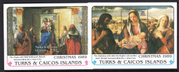 Turks & Caicos Islands 1989 Christmas MS Set MNH (SG MS979a&b) - Turks And Caicos