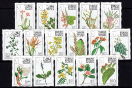 Turks & Caicos Islands 1990-94 Island Flowers - P.12 - Set MNH (SG 985a-1000a) - Turks & Caicos (I. Turques Et Caïques)