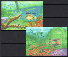 Turks & Caicos Islands 1990 Fish MS Set MNH (SG MS1008a&b) - Turks & Caicos (I. Turques Et Caïques)